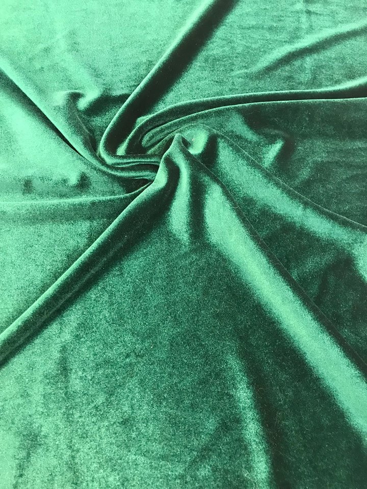 Stretch Velour Bottle Green